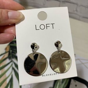 NWT LOFT Circle Silver Earrings